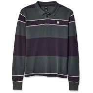 RVCA Mens Compilation Long Sleeve Polo Shirt, Dark Forest, L