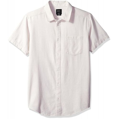  RVCA Mens Dips Short Sleeve Woven Button Down Shirt