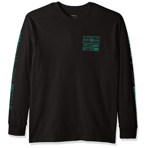  RVCA Mens Super Fun Long Sleeve Crew Neck T-Shirt