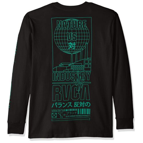  RVCA Mens Super Fun Long Sleeve Crew Neck T-Shirt