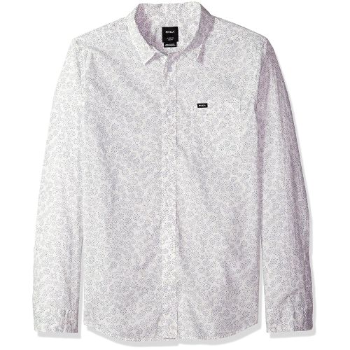  RVCA Mens Cleta Long Sleeve Woven Shirt