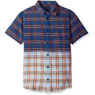 RVCA Mens Prismatic Short Sleeve Woven Shirt, Indigo Bleach, XL
