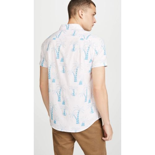  RVCA Mens Liu-Wong Palms Button-Up Shirt