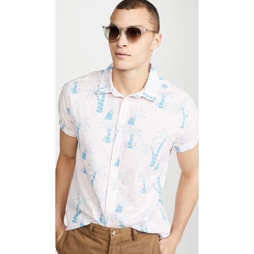  RVCA Mens Liu-Wong Palms Button-Up Shirt