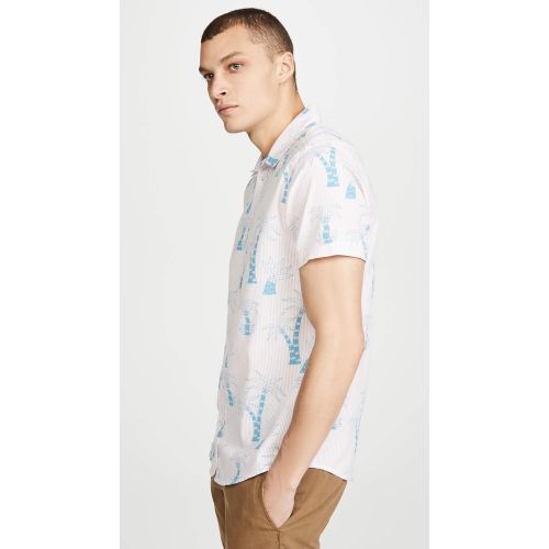  RVCA Mens Liu-Wong Palms Button-Up Shirt