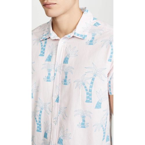  RVCA Mens Liu-Wong Palms Button-Up Shirt