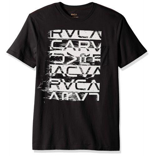  RVCA Mens Staxt Short Sleeve Crew Neck Pocket T-Shirt