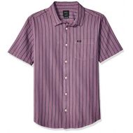 RVCA Mens Shuffle Stripe Short Sleeve Woven Button Front Shirt