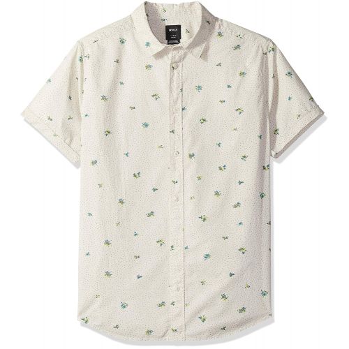  RVCA Mens Scattered Short Sleeve Woven Button Up Shirt