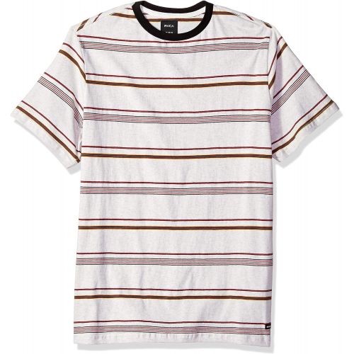  RVCA Mens Avila Stripe Short Sleeve Crew Neck Shirt