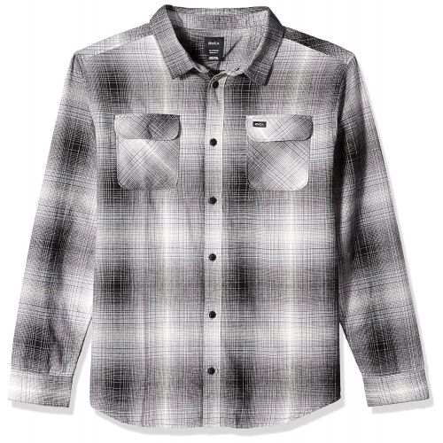  RVCA Mens Muir Flannel Long Sleeve Woven Button Front Shirt