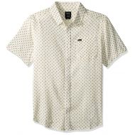 RVCA Mens Gauze Dot Short Sleeve Woven Button Front Shirt