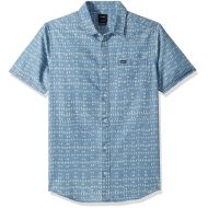RVCA Mens Nakama Dot Short Sleeve Denim Shirt