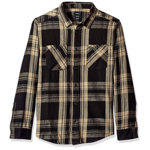  RVCA Mens Wanted Flannel Long Sleeve Woven Shirt