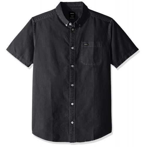  RVCA Mens Thatll Butter Short Sleeve Woven Button Front Shirt