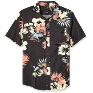 RVCA Mens Romeo Floral Short Sleeve Woven Button Front Shirt
