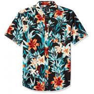 RVCA Mens Montague Floral Short Sleeve Woven Button Front Shirt