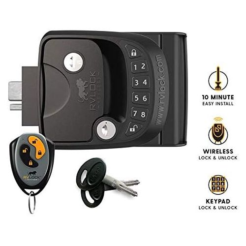  RVLock Key Fob and RH Compact Keyless Entry Keypad, RV/5th Wheel Lock Accessories