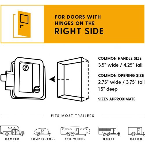  RVLock Key Fob and RH Compact Keyless Entry Keypad, RV/5th Wheel Lock Accessories