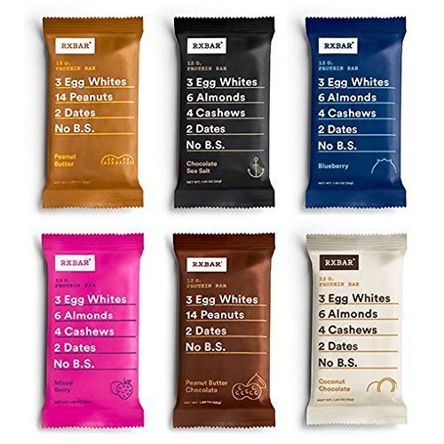  RXBAR Whole Food Protein Bar, Best Seller Variety Pack, 6 Flavors (Pack of 30)