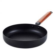 RXF Skillets Cast Iron Frying Pan Steak Pan, Uncoated Non stick Home Kitchen Pot, Anti scalding Solid Wood Frying Pan, Gas Stove Induction Cooker Universal