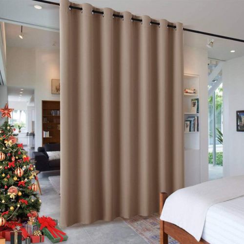  RYB HOME School Portable Room Divider Partition Noise Reduction Privacy Protection Heavy Duty Grommet Top Curtain Panel for Locker ShelfDorm Decor, 9 ft Tall x 10 ft Wide, Gray, 1