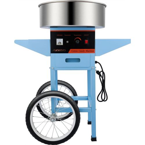  RYFT Ryan Blue Commercial Cotton Candy Machine, Electric Candy Floss Maker, 20.5 inch Cotton Candy Maker with Cart