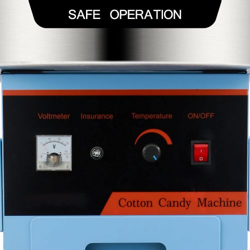  RYFT Ryan Blue Commercial Cotton Candy Machine, Electric Candy Floss Maker, 20.5 inch Cotton Candy Maker with Cart