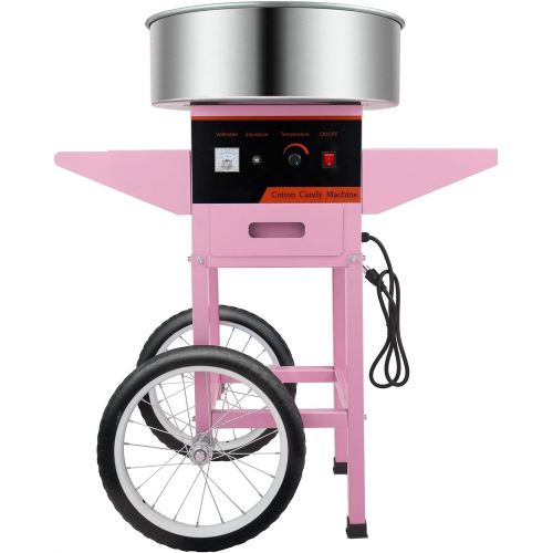  RYFT Ryan Pink Commercial Cotton Candy Machine, Electric Candy Floss Maker,20.5 inch Cotton Candy Maker with Cart