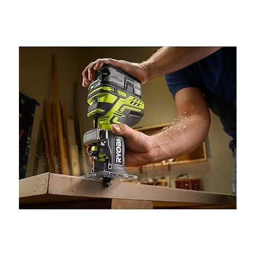  Ryobi P601 One+ 18V Lithium Ion Cordless Fixed Base Trim Router (Battery Not Included - Tool Only)