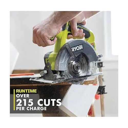  RYOBI ONE+ PCL1600K2 18V Cordless 6-Tool Combo Kit with 1.5 Ah Battery, 4.0 Ah Battery, and Charger