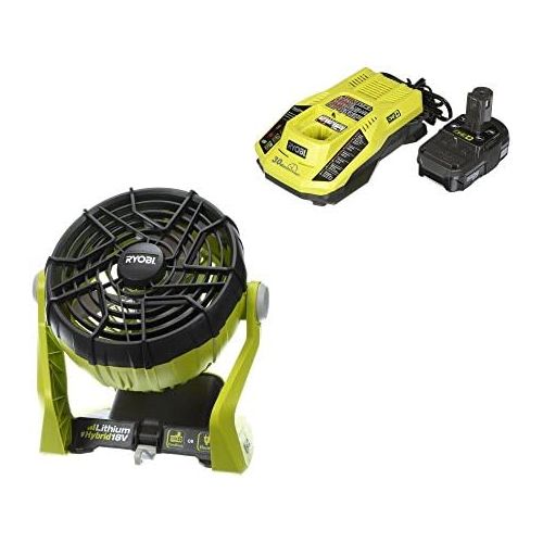  Ryobi 18-Volt ONE+ Hybrid Portable Fan with Lithium-Ion Battery and Charger