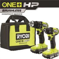 Ryobi ONE+ HP 18V Brushless Cordless Compact 1/2 in. Drill and Impact Driver Kit with (2) 1.5 Ah Batteries, Charger and Bag