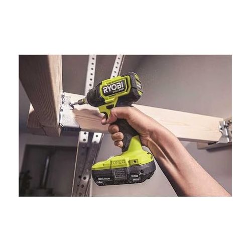  Ryobi ONE+ HP 18V Brushless Cordless Compact 1/2 in. Drill and Impact Driver Kit with (2) 1.5 Ah Batteries, Charger and Bag