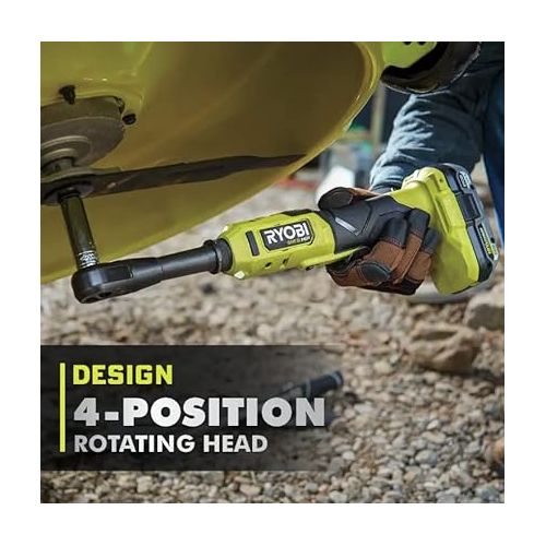  RYOBI - ONE+ HP 18V Brushless Cordless 3/8 in. Extended Reach Ratchet (Tool Only) - PBLRC25B