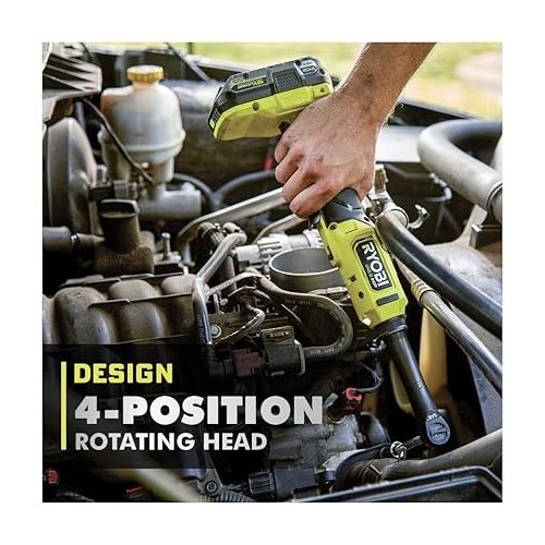  RYOBI ONE+ HP 18V Brushless Cordless 1/4 in. Extended Reach Ratchet (Tool Only) - PBLRC01B