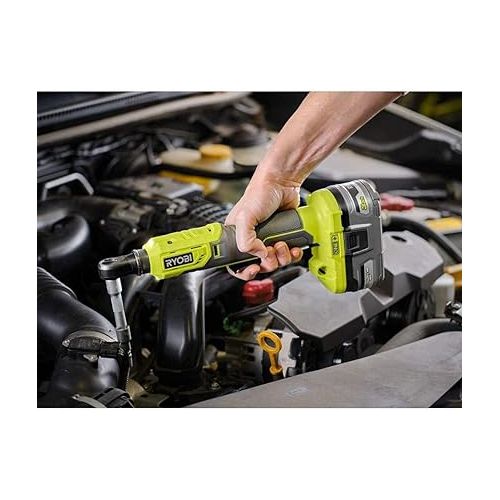  RYOBI P344 18V ONE+ 3/8-inch 4-Position Lithium Ion Compact Rotating Power Ratchet (Tool-Only, Battery & Charger Not Included)