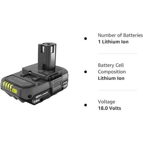  Ryobi ONE+ HP 18V 1.5ah Lithium Ion Battery with Onboard Fuel Gauge PBP002