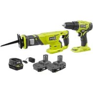 RYOBI 18V ONE+ Lithium-Ion Cordless 1/2-inch Drill/Driver and Reciprocating Saw Kit