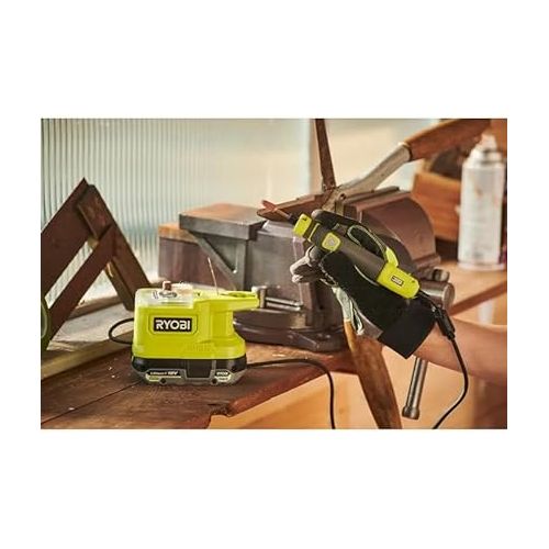  RYOBI - 18V mini multi-tool - 4400-23,000 rpm - tool-free accessory change - Comes with 15 accessories - RRT18-0, Grey Green and White