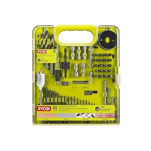  RYOBI RAKDD60 KIT 60 Pieces Drilling and SCREWING