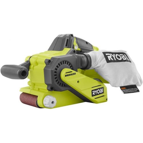  RYOBI P450 One+ 18V Lithium Ion 3 x 18 inch Brushless Belt Sander w/ Dust Bag and Included Sanding Pad (Battery Not Included, Tool Only)