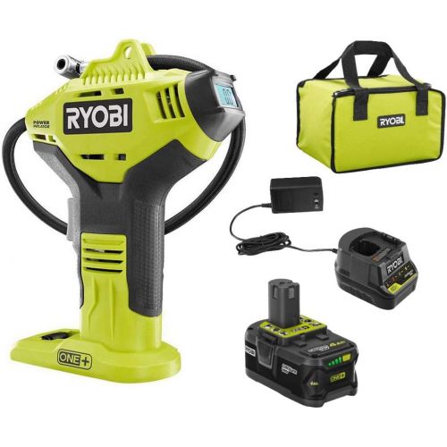  [아마존베스트]Ryobi P737D 18-Volt ONE+ Cordless High Pressure Inflator with Digital Gauge, 4.0 Ah 18-Volt ONE+ High Capacity Lithium-Ion Battery, Charger, and Bag (Bulk Packaged)