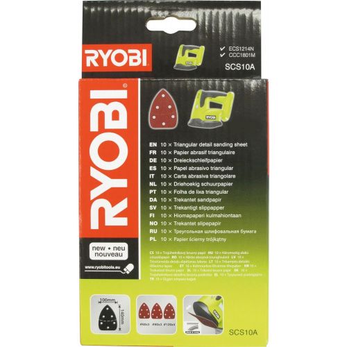  [아마존베스트]Ryobi SCS10A1 Corner Sander Sheet, 10 Pieces