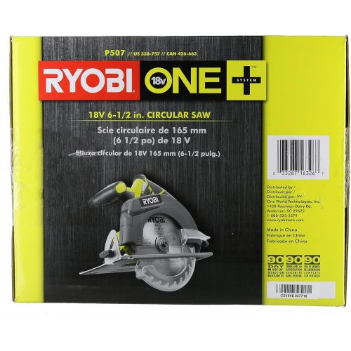  [아마존베스트]Ryobi P507 One+ 18V Lithium Ion Cordless 6 1/2 Inch 4,700 RPM Circular Saw w/ Blade (Battery Not Included, Power Tool Only)