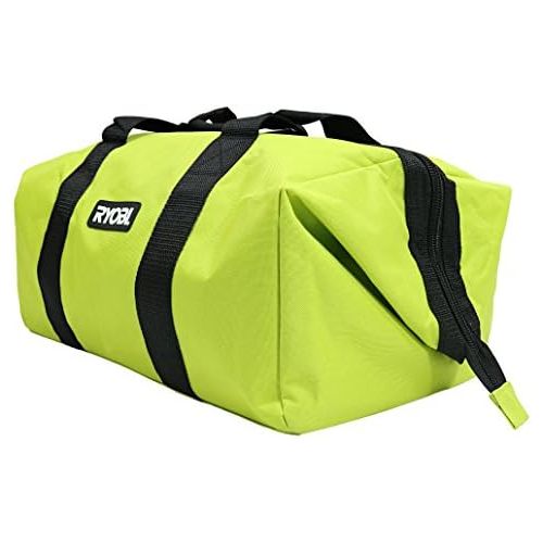  [아마존베스트]Ryobi Green Wide Mouth Collapsible Genuine OEM Contractor’s Bag w/ Full Top Single Zipper Action and Cross X Stitching