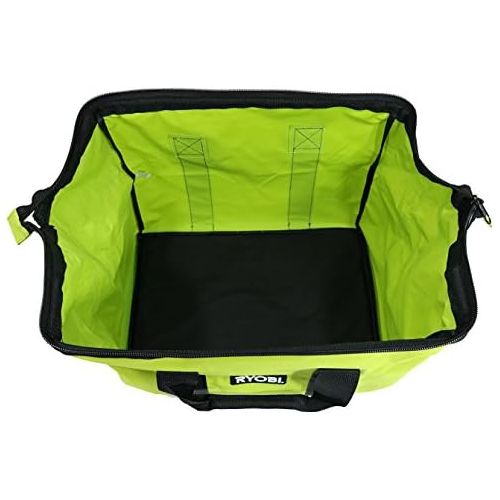  [아마존베스트]Ryobi Green Wide Mouth Collapsible Genuine OEM Contractor’s Bag w/ Full Top Single Zipper Action and Cross X Stitching