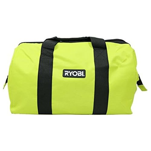 [아마존베스트]Ryobi Green Wide Mouth Collapsible Genuine OEM Contractor’s Bag w/ Full Top Single Zipper Action and Cross X Stitching