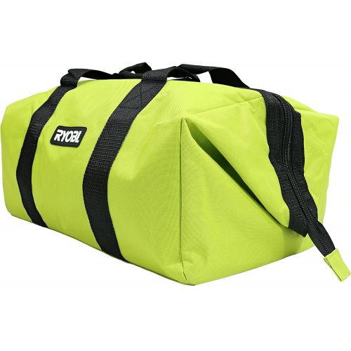  [아마존베스트]Ryobi Green Wide Mouth Collapsible Genuine OEM Contractor’s Bag w/ Full Top Single Zipper Action and Cross X Stitching