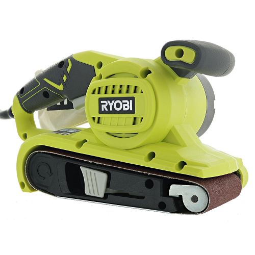  Ryobi BE319 6 Amp Portable 320 Feet / Minute Corded Belt Sander (3” x 18”) w/ Onboard Removable Dust Bag (Medium Grit Sanding Belt Included)